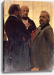 Постер Репин Илья Vladimir Odoevsky, Mily Balakirev and Mikhail Ivanovich Glinka, 1890s