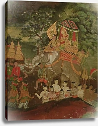 Постер Школа: Тайская King Sanjaya on an elephant, Wat Suwannaram, Dhonburi, 1831