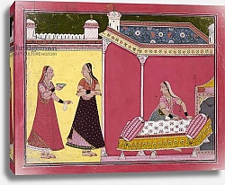 Постер Школа: Индийская 17в. Preparing the Bed, Bilaspur, c.1690-1700