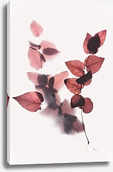 Постер Сухие красные листья на ветке