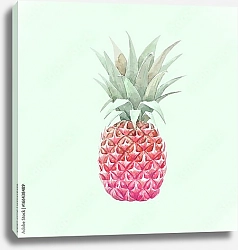 Постер Акварельный розовый ананас