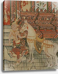 Постер Школа: Тайская Life of Buddha, detail of a supernatural being holding a horse, Wat Suwannaram, Thonburi, 1831