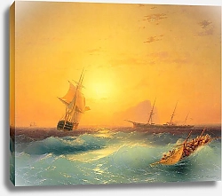 Постер Айвазовский Иван American Shipping off the Rock of Gibraltar