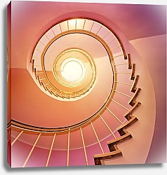 Постер Розовая винтовая лестница