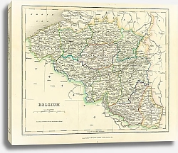 Постер Карта Бельгии, 1843 г. 1