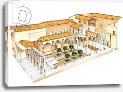Постер Азнар Ценамор Фернандо Aljaferia. Zaragoza, Spain. Islamic palace. Santa Isabel courtyard.