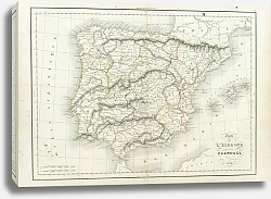 Постер Карта: Испания и Португалия