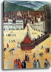 Постер Школа: Итальянская 16в. Savonarola Being Burnt at the Stake, Piazza della Signoria, Florence, detail of the fire