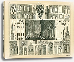 Постер Архитектура №18: интерьер собора Нотр-Дам в Париже, Франция 1
