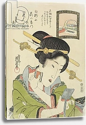 Постер Кэйсай Эйсэн Woman Putting on Face Powder, 1820-1822