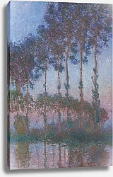 Постер Моне Клод (Claude Monet) Тополя на берегах реки Эпте в закат