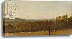 Постер Констебль Джон (John Constable) A Shepherd in a Landscape looking across Dedham Vale towards Langham, c.1810