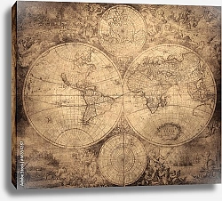Постер Стилизованная карта мира, 1675-1710