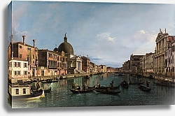 Постер Каналетто (Giovanni Antonio Canal) Венеция - Гранд Канал и Сен Симеоне Пикколо
