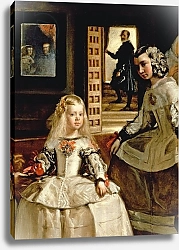 Постер Веласкес Диего (DiegoVelazquez) Las Meninas, detail of the Infanta Margarita and her maid, 1656