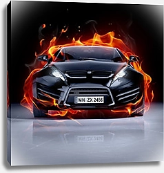 Постер Огненный спортивный автомобиль