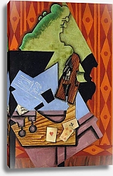 Постер Грис Хуан Violin and Playing Cards on a Table