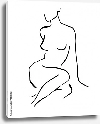 Постер Силуэт сидящей женщины 1