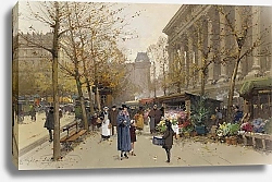 Постер Гальен-Лалу Эжен Цветочный рынок. Бульвар Мадлен
