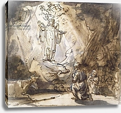Постер Рембрандт (последователи) Annunciation to the Shepherds