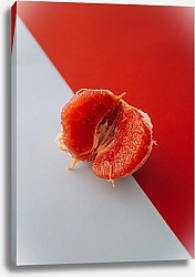 Постер Очищенный грейпфрут на красно-белом