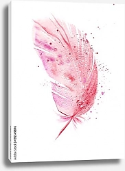 Постер Акварельное розовое перо