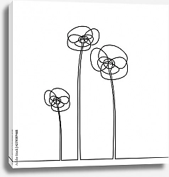 Постер Три цветка из линий