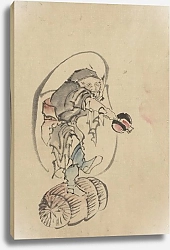 Постер Хокусай Кацушика Hotei, the god of good fortune