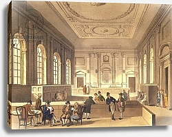 Постер Роуландсон Томас Dividend Hall at South Sea House, pub. by R. Ackermann, 1810