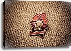 Постер Советский значок с портретом Ленина