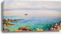 Постер Акварельная живопись, морской пейзаж