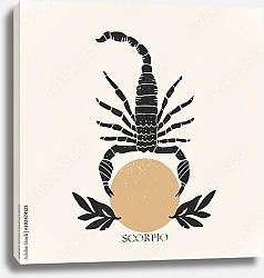 Постер Знак зодиака Скорпион в стиле бохо