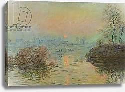 Постер Моне Клод (Claude Monet) Sun Setting over the Seine at Lavacourt. Winter Effect, 1880