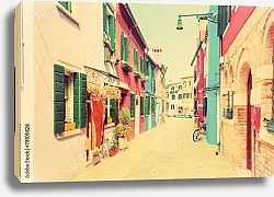 Постер Италия, Венеция. Разноцветная улица