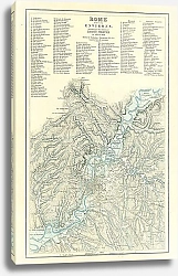 Постер Карта Рима и его окрестностей, 1845-1846 г.