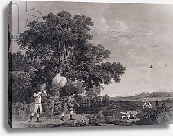 Постер Стаббс Джордж Shooting, plate 3, engraved by William Woollett 1770