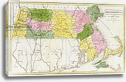 Постер Неизвестен Map of Massachusetts, from 'Historical Collections of Massachusetts', by John Warren Barber, 1839