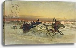 Постер Сверчков Николай A Galloping Winter Troika at Dawn