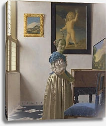 Постер Вермеер Ян (Jan Vermeer) Молодая женщина у клавесина 2