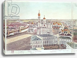 Постер Гадоле (Москва) Panorama of Moscow, detail of the Kremlin cathedrals, 1819