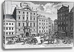 Постер Клейнер Саломон (грав) View of Stock-im-Eisen-Platz, Vienna engraved by Karl Remshard