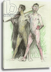 Постер Коринф Ловиз Study of two male figures 2