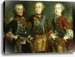 Постер Школа: Немецкая 18в. Paul, Frederick II and Gustav Adolph of Sweden