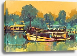 Постер Лодки на реке