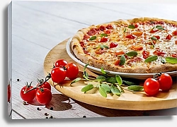 Постер Томатная пицца на блюде