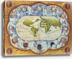 Постер Агнес Батиста (карты) Map tracing Magellan's world voyage, once owned by Charles V, 1545