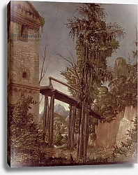 Постер Альтдорфер Альтбрехт Landscape with a Footbridge, c.1518-20