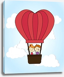 Постер Дети на воздушном шаре
