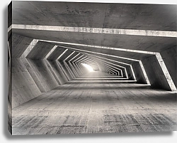 Постер Абстрактный пустой бетонный коридор