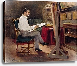 Постер Кайботт Гюстав (Gustave Caillebotte) The Artist Morot in his Studio, c.1874